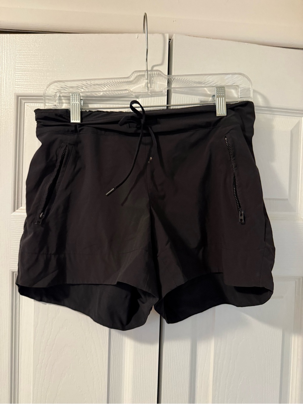 Athleta Black Women’s Athletic Drawstring Shorts with Zip Pockets